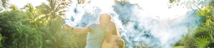 Des fumigènes pour une baby shower ou une gender reveal.