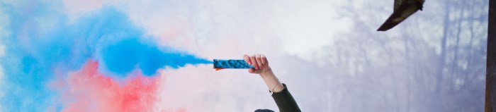 Des fumigènes pour une baby shower ou une gender reveal.