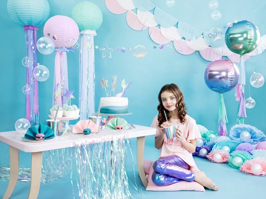 Kit Décoration Anniversaire Sirène 5 Ans - Ballons, Bannière, Guirlande - Thème Marin Fille