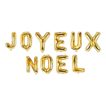 JOYEUX NOEL Ballons Lettres Or