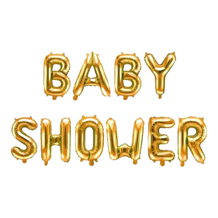 Ballons lettres Baby Shower Or 35cm