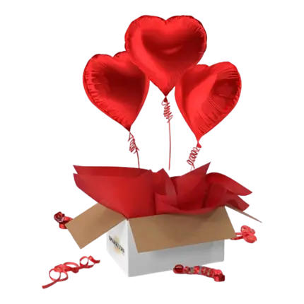 BOX SURPRISE 3 BALLONS COEURS