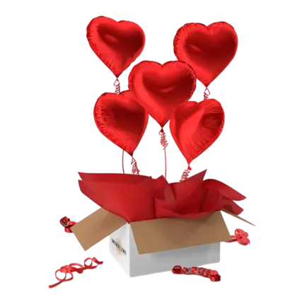 BOX SURPRISE 5 BALLONS CŒURS 