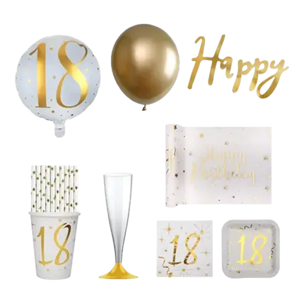 Pack 18 ans Or et Blanc - 20 personnes 