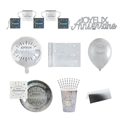 Pack anniversaire argent - 10 personnes 