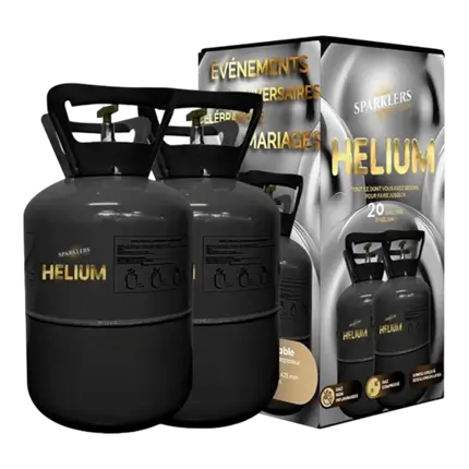 Lot de 2 Bouteilles Hélium Jetable 20 Ballons (0,17m3)