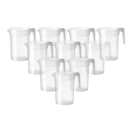 Lot de 10 Pichets 1L en Plastique Réutilisable