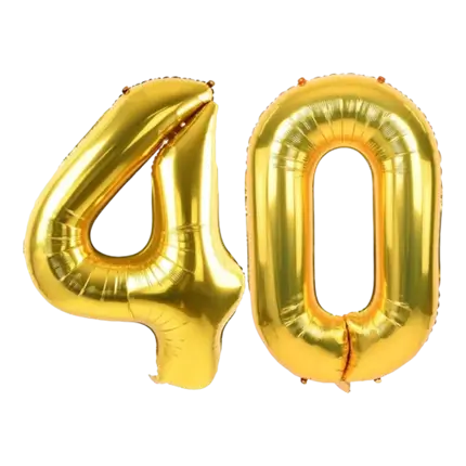 Ballon Chiffre 40 ans aluminium Or 86cm