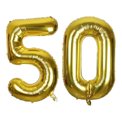 Ballon Chiffre 50 ans aluminium Or 86cm