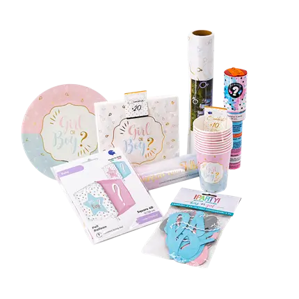 Pack Gender Reveal Boy or Girl - Set de Table + Effets Waouh