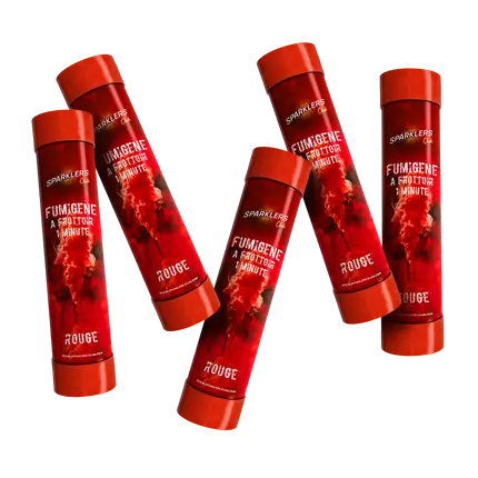 Lot de 5 Fumigènes à Frottoir Rouge 1 min