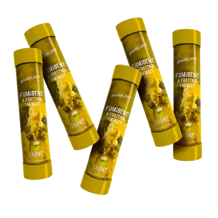 Lot de 5 Fumigènes à Frottoir Jaune 1 min