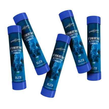 Lot de 5 Fumigènes à Frottoir Bleu 1 min