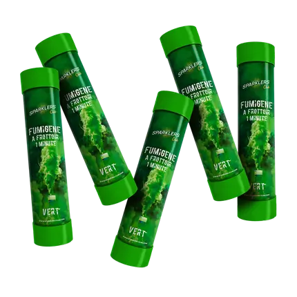Lot de 5 Fumigènes à Frottoir Vert 1 min