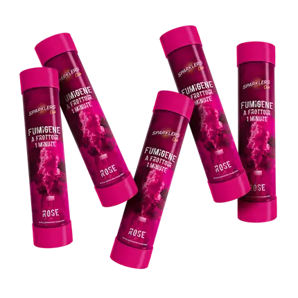Lot de 5 Fumigènes à Frottoir Rose 1 min