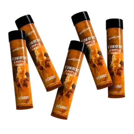 Lot de 5 Fumigènes à Goupille Orange 1 min