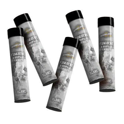 Lot de 5 Fumigènes à Goupille Blanc 1 min