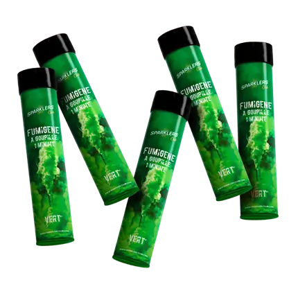 Lot de 5 Fumigènes à Goupille Vert 1 min