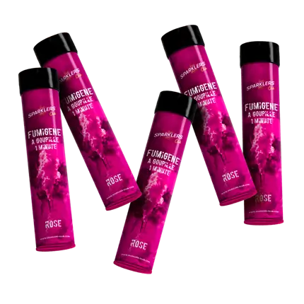 Lot de 5 Fumigènes à Goupille Rose 1 min