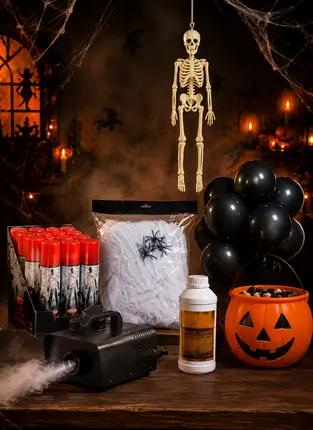 PACK FRAYEUR HALLOWEEN – Machine à Fumée et Décor Complet