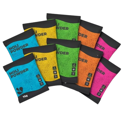 20 Sachets de poudre HOLI 75g - Multicolore Mix 