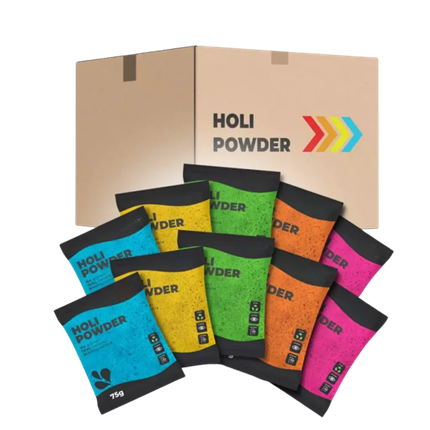 200 Sachets de poudre HOLI 75g - Multicolore Mix