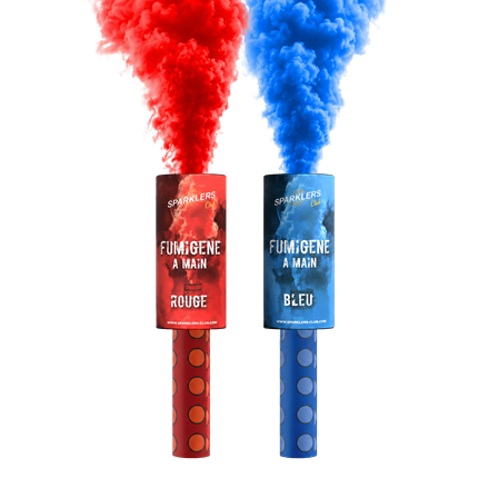 Pack de 2 Fumigènes à Main Rouge &amp; Bleu – 45 Secondes