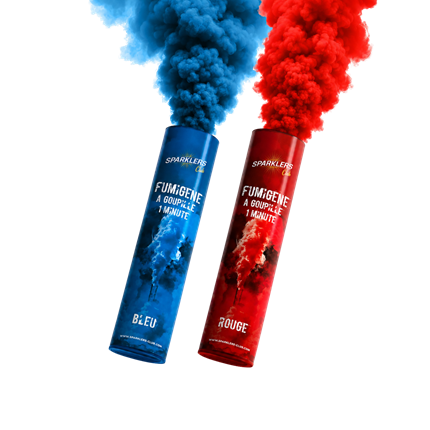 Pack de 2 Fumigènes à Goupille Bleu &amp; Rouge – 60 Secondes