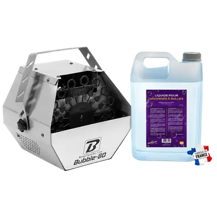 Pack Machine à Bulles BoomToneDJ Bubble 60 V2 + Liquide à Bulles Sparklers Club® 5 L