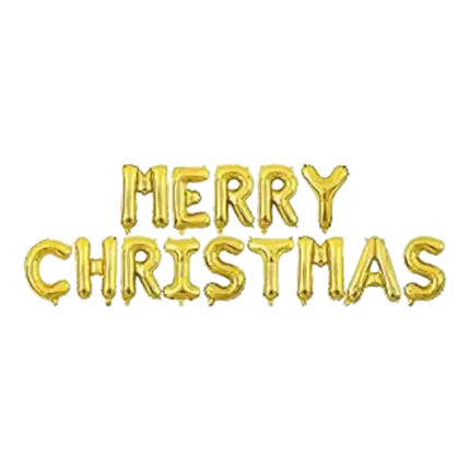 MERRY CHRISTMAS Ballons Lettres Or