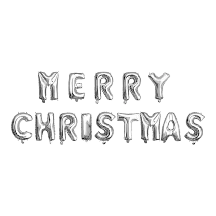MERRY CHRISTMAS Ballons Lettres Argent 