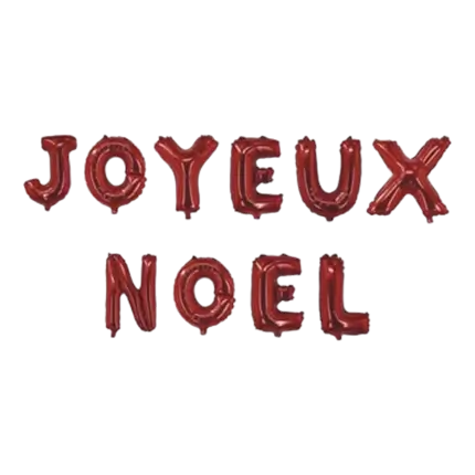 JOYEUX NOEL Ballons Lettres Rouge 