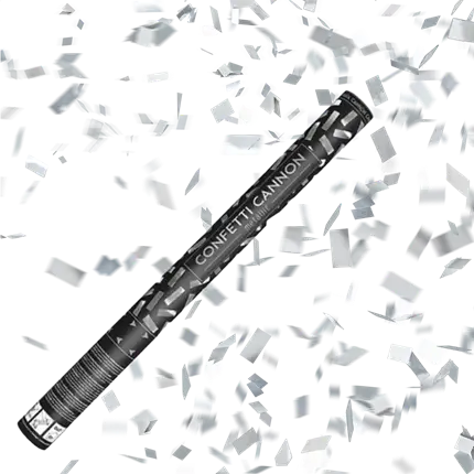 Canons à confettis 80 CM Silver
