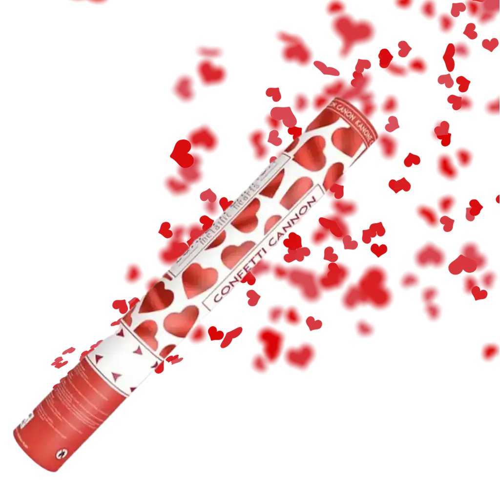 Canon confettis 40cm coeur rouge