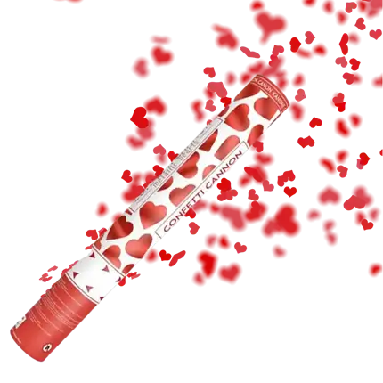 Canon confettis 40cm coeur rouge