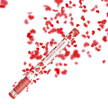 Canons confettis 60cm coeur rouge