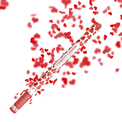 Canon confettis 80cm coeur rouge