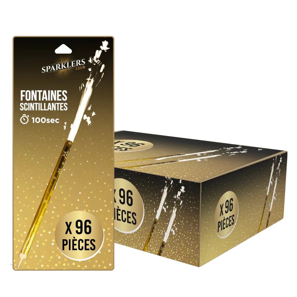 Lot de 96 Fontaines Scintillantes XXL - 100 secondes