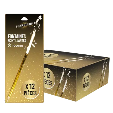 Lot de 12 Fontaines Scintillantes XXL - 100 secondes