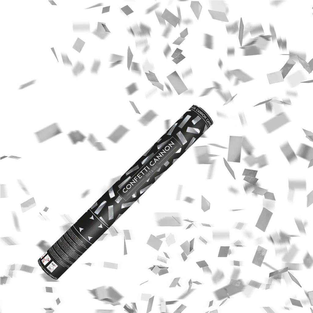 Canons confettis 40cm argent