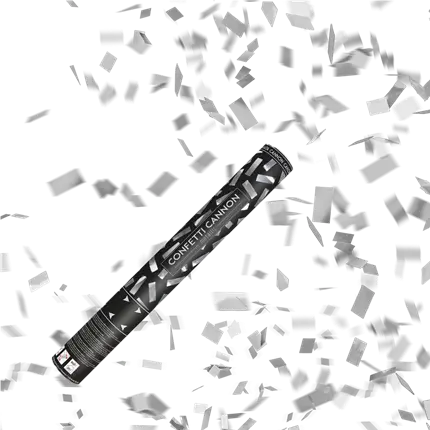 Canons confettis 40cm argent