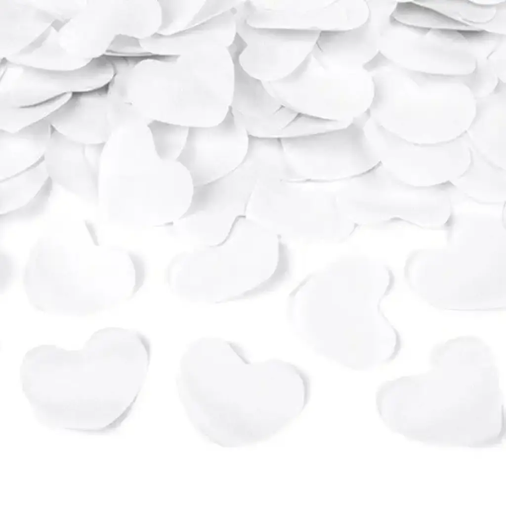 Canons confettis 40cm coeur blanc