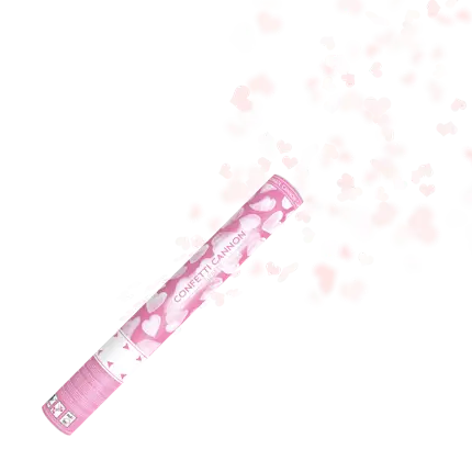Canons confettis 40cm coeur blanc
