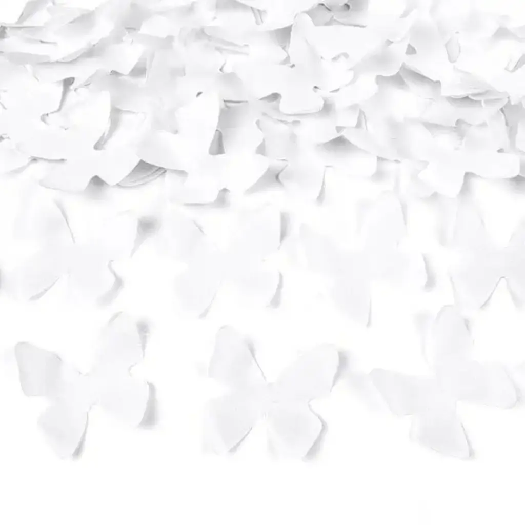 Canons Confettis 40cm Papillon Blanc