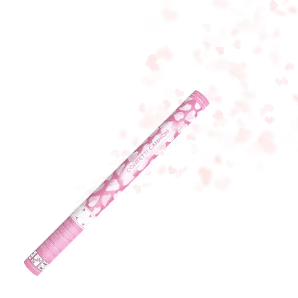 Canons à confettis 60 CM coeurs blancs