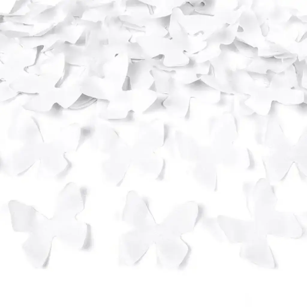 Canons à confettis 60 CM Papillons blancs 