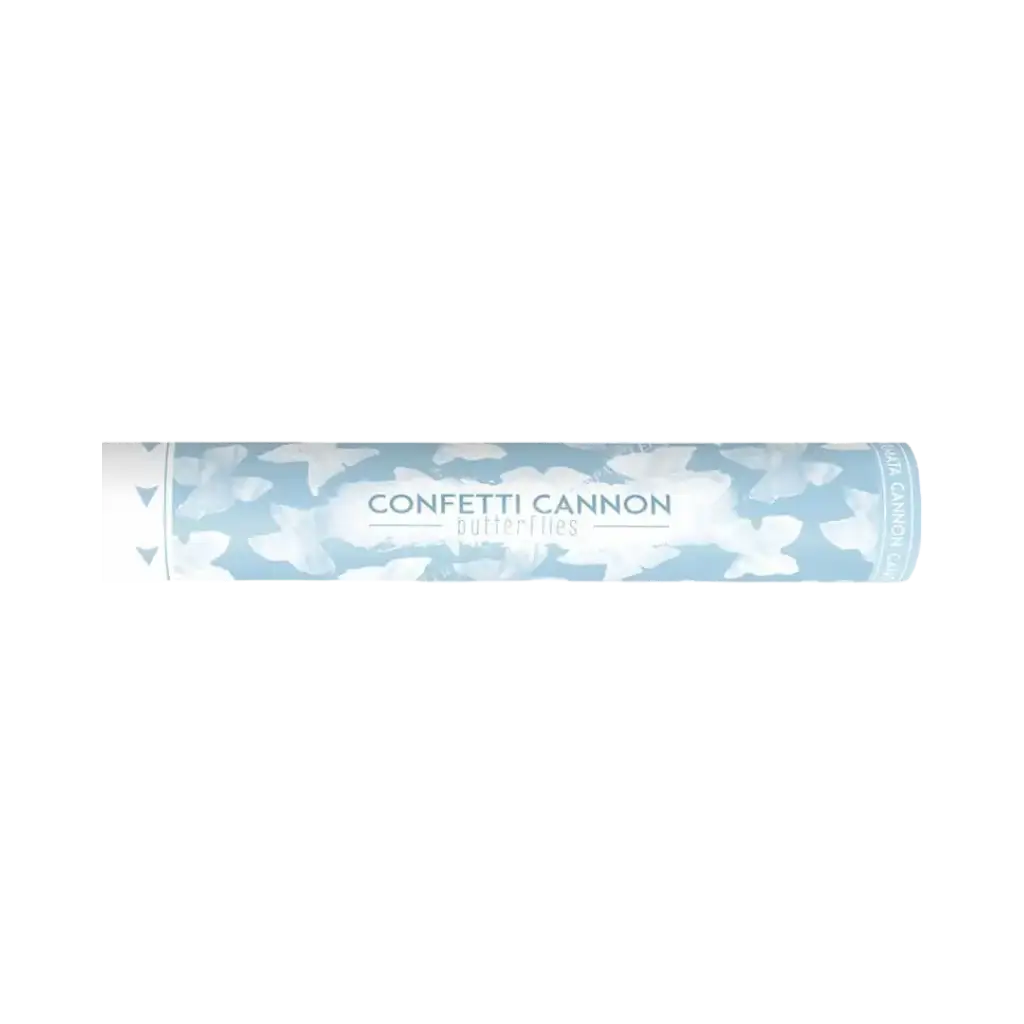 Canons à confettis 80 CM Papillons blanc