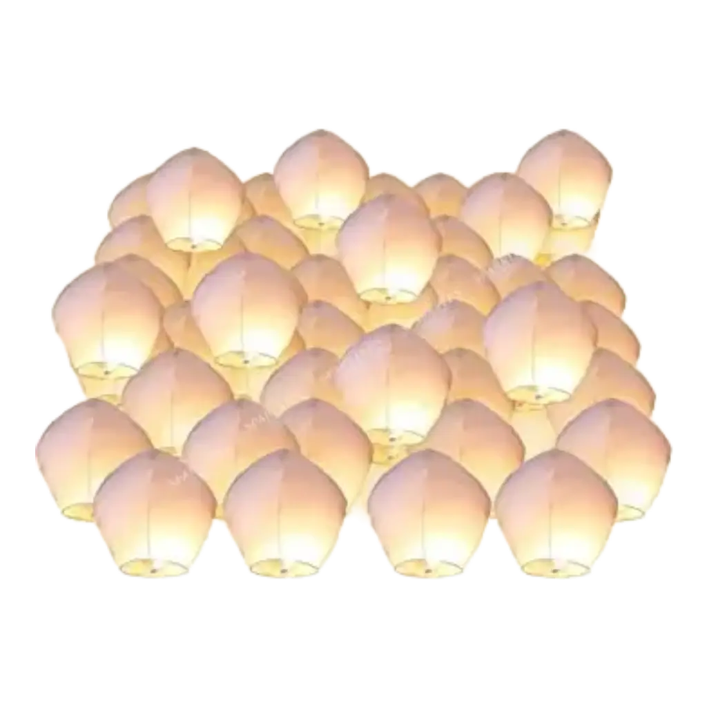 Lanterne volantes blanches (Multiple de 10)