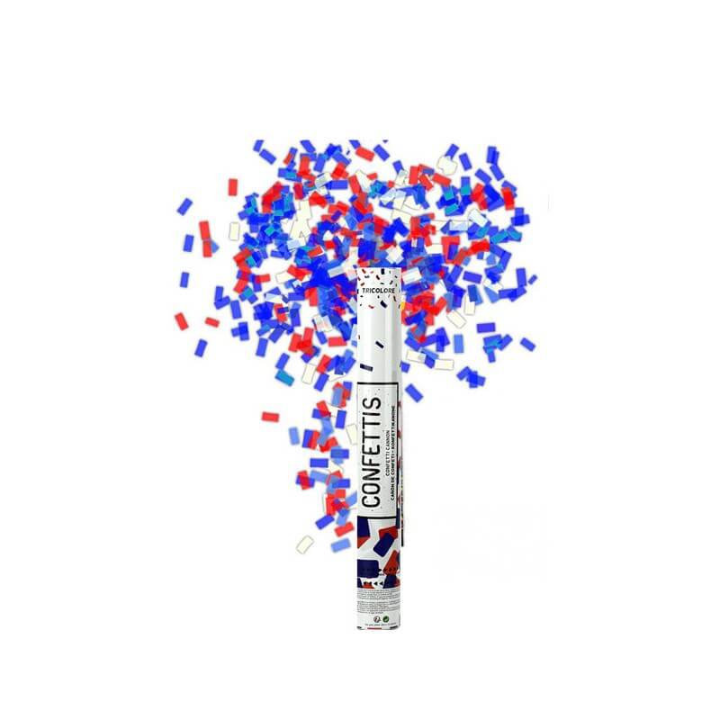 Canons à confettis Bleu Blanc Rouge - 40cm