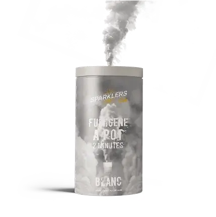 Gros pot fumigène 2 minutes blanc 